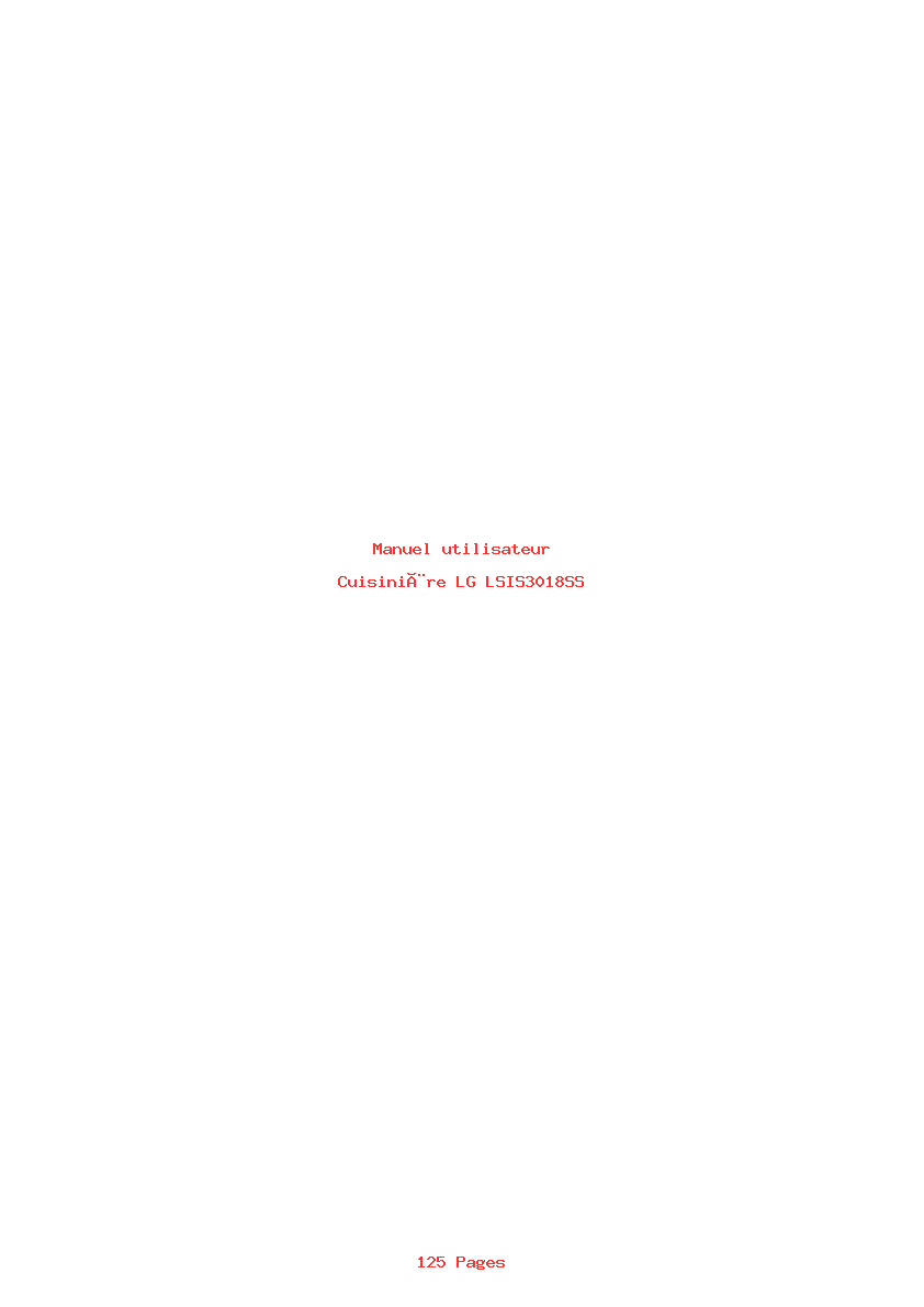 Page 1 de la notice Manuel utilisateur LG LSIS3018SS
