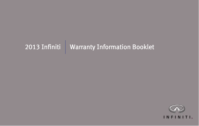 Page 1 de la notice Informations de garantie Infiniti G Sedan (2013)