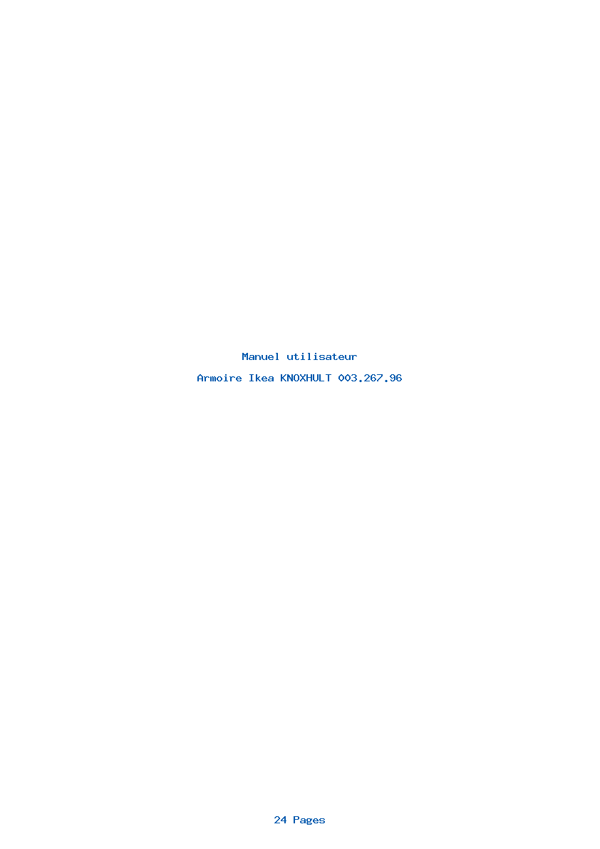 Page 1 de la notice Manuel utilisateur Ikea KNOXHULT 003.267.96