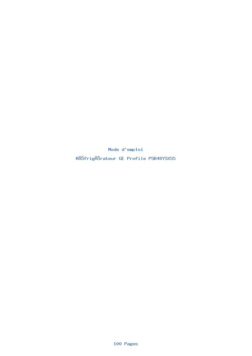 Page 1 de la notice Mode d'emploi GE Profile PSB48YSXSS