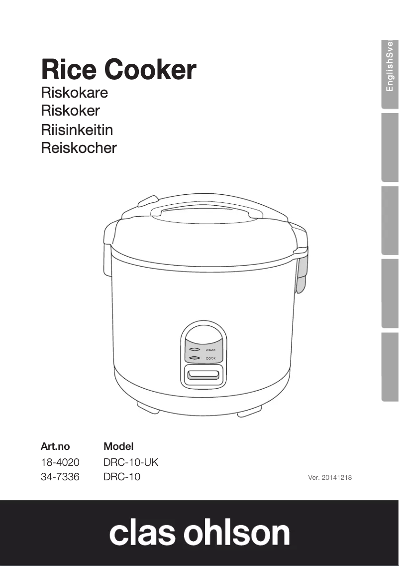 Página 1 del manual Manual de usuario Clas Ohlson DRC-10
