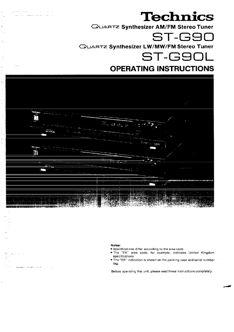 Page 1 of the manual User Manual Technics ST-G90