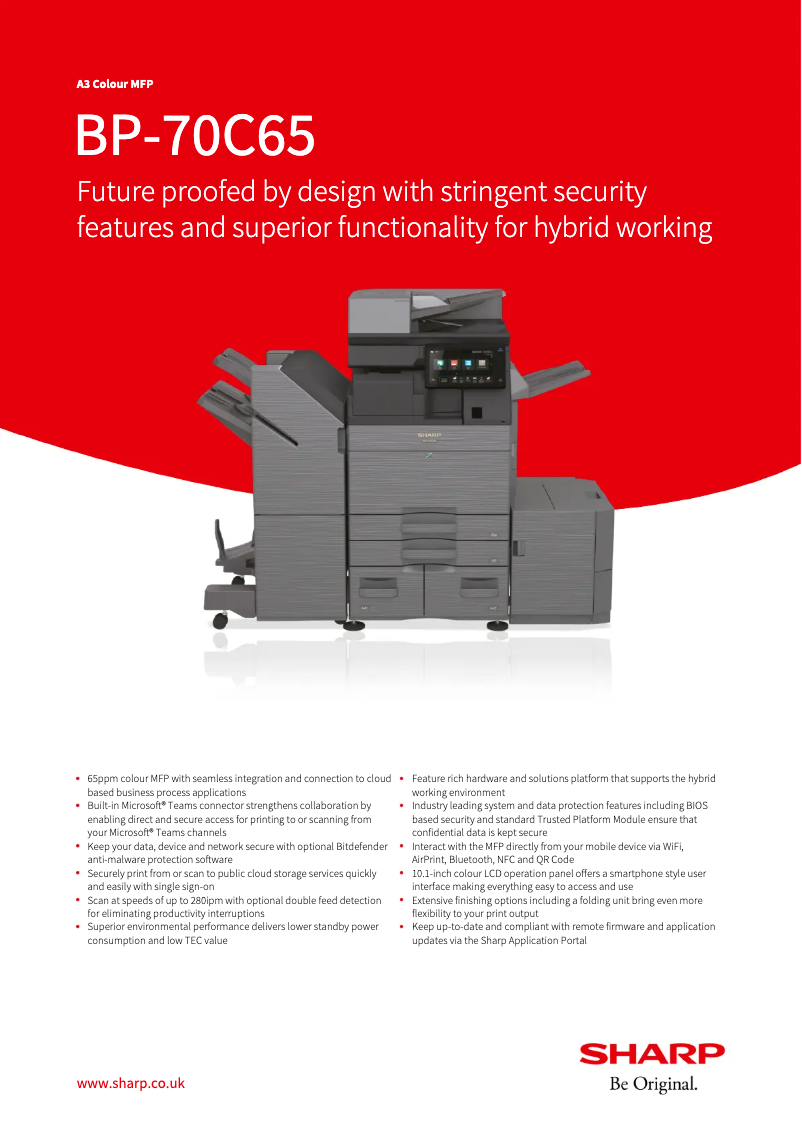 Page n°1 - Fiche technique Sharp BP-70C65