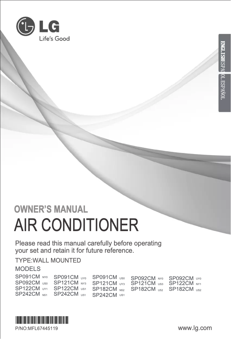 Page 1 de la notice Manuel utilisateur LG SP091CM