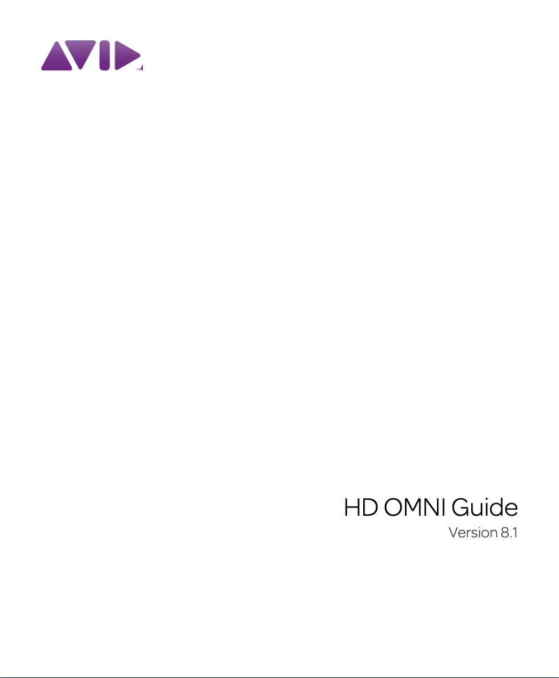 Page 1 de la notice Manuel utilisateur Avid HD OMNI