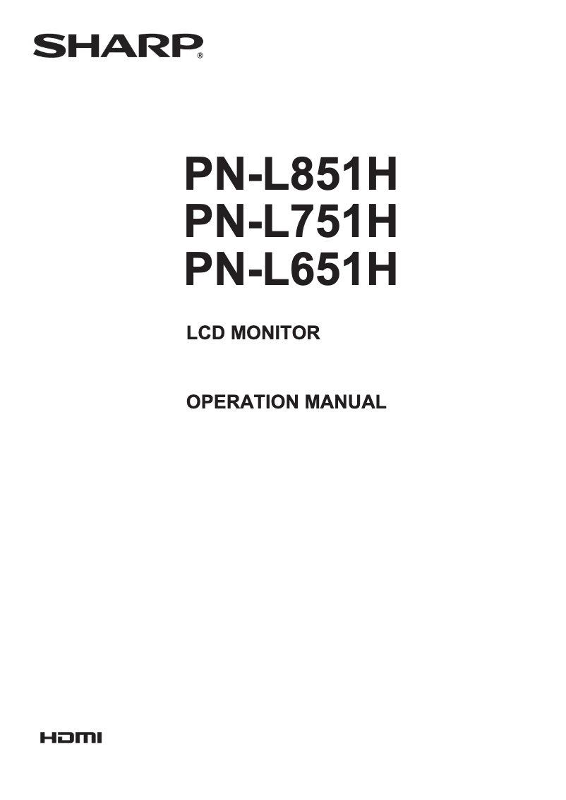 Image de la première page du manuel de l'appareil Aquos Board PN-L751H