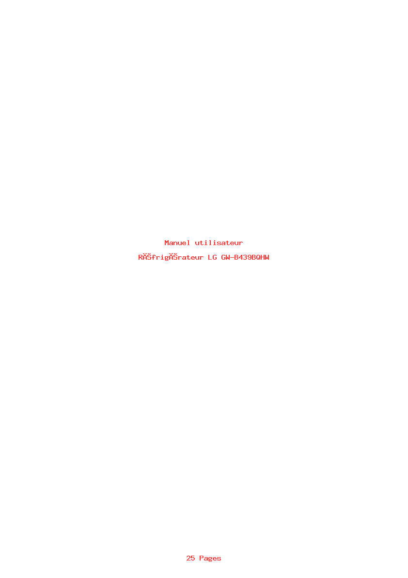 Page 1 de la notice Manuel utilisateur LG GW-B439BQHW