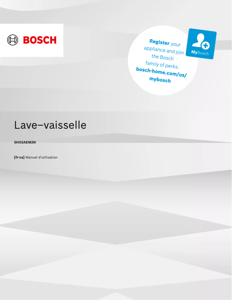 Page 1 de la notice Manuel utilisateur Bosch SHX5AEM2N