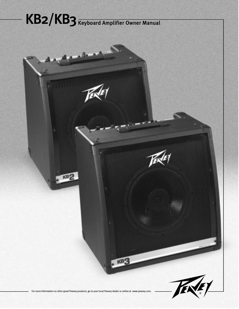 Page 1 de la notice Manuel utilisateur Peavey KB3