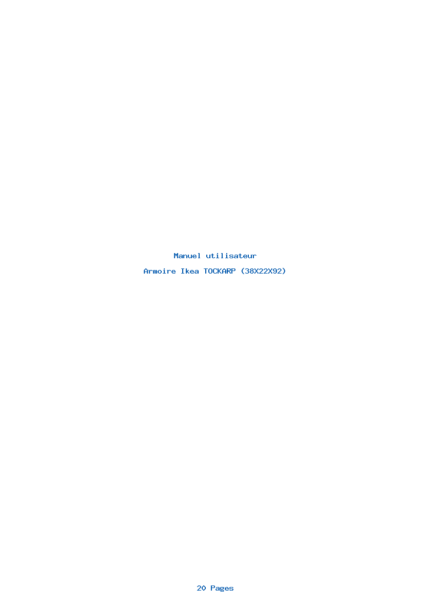 Page 1 de la notice Manuel utilisateur Ikea TOCKARP (38X22X92)