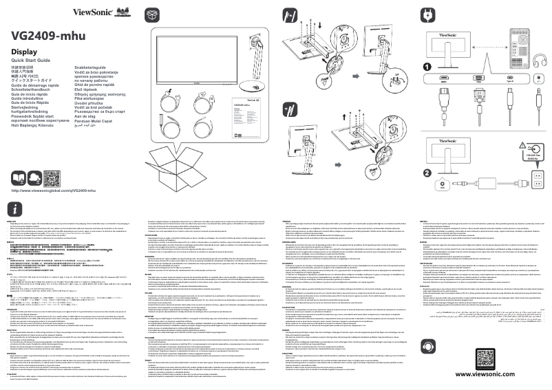 Página 1 del manual Guía de inicio rápido Viewsonic VG2409-MHU