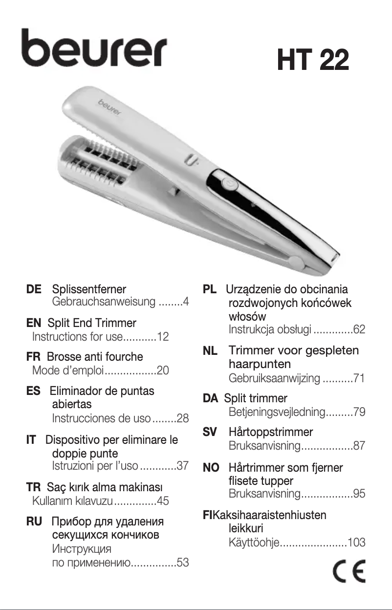Page 1 de la notice Manuel utilisateur Beurer HT 22