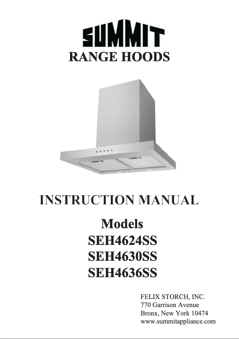 Page 1 of the manual User Manual Summit SEH4636SS