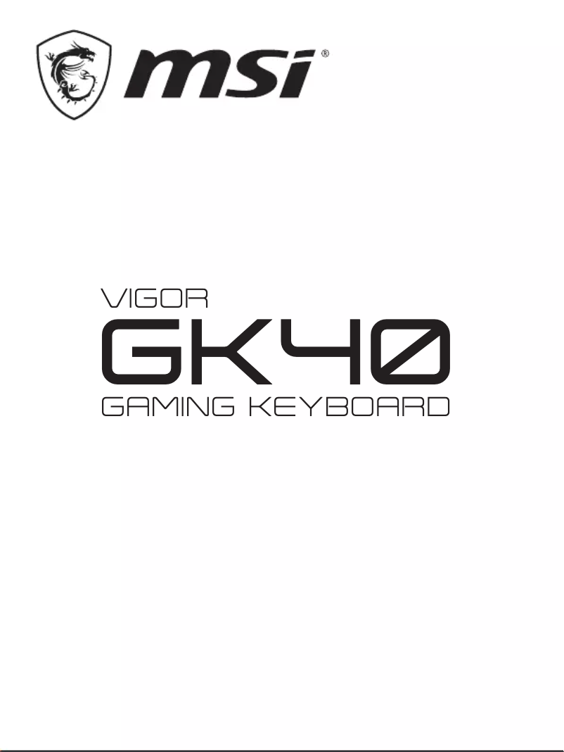 Page 1 of the manual User Manual MSI Vigor GK40