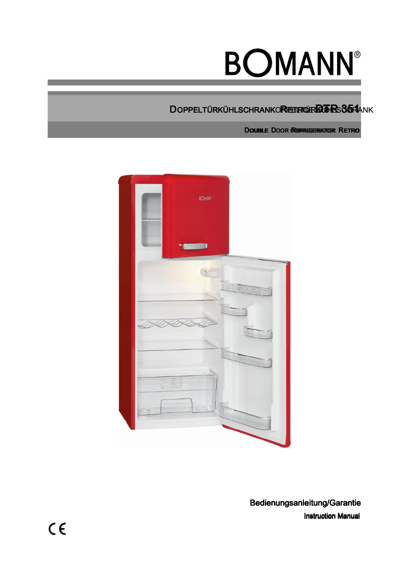 Page 1 de la notice Manuel utilisateur Bomann DTR 351