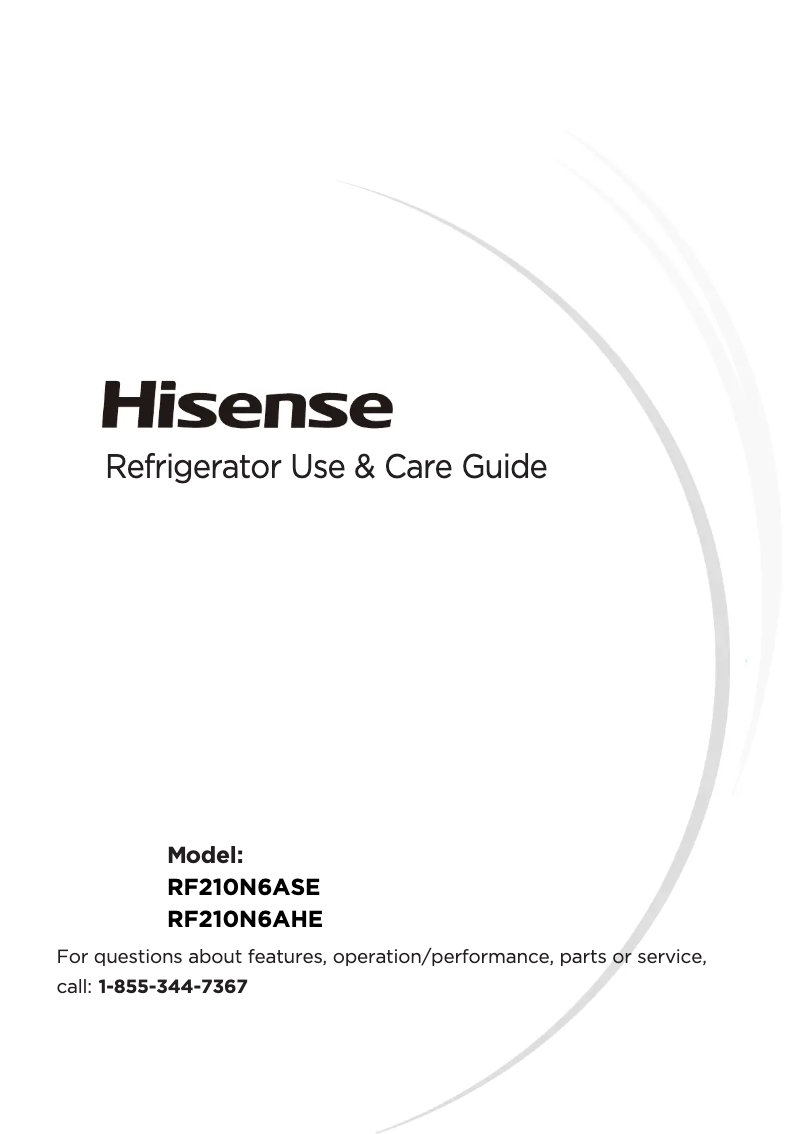 Page 1 de la notice Manuel utilisateur Hisense RF210N6AHE