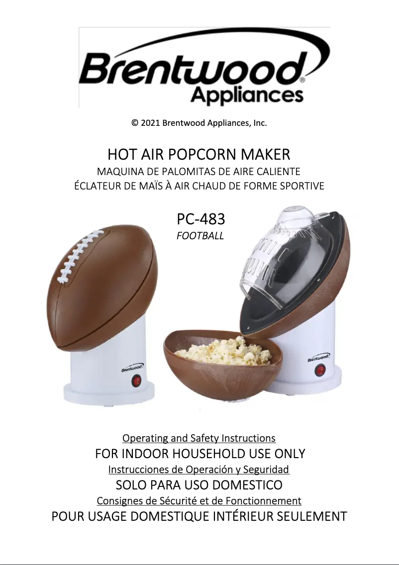 Page 1 de la notice Manuel utilisateur Brentwood PC-483