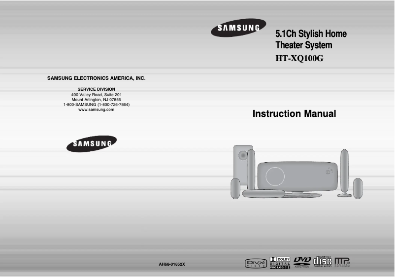 Page 1 de la notice Manuel utilisateur Samsung HT-XQ100GT
