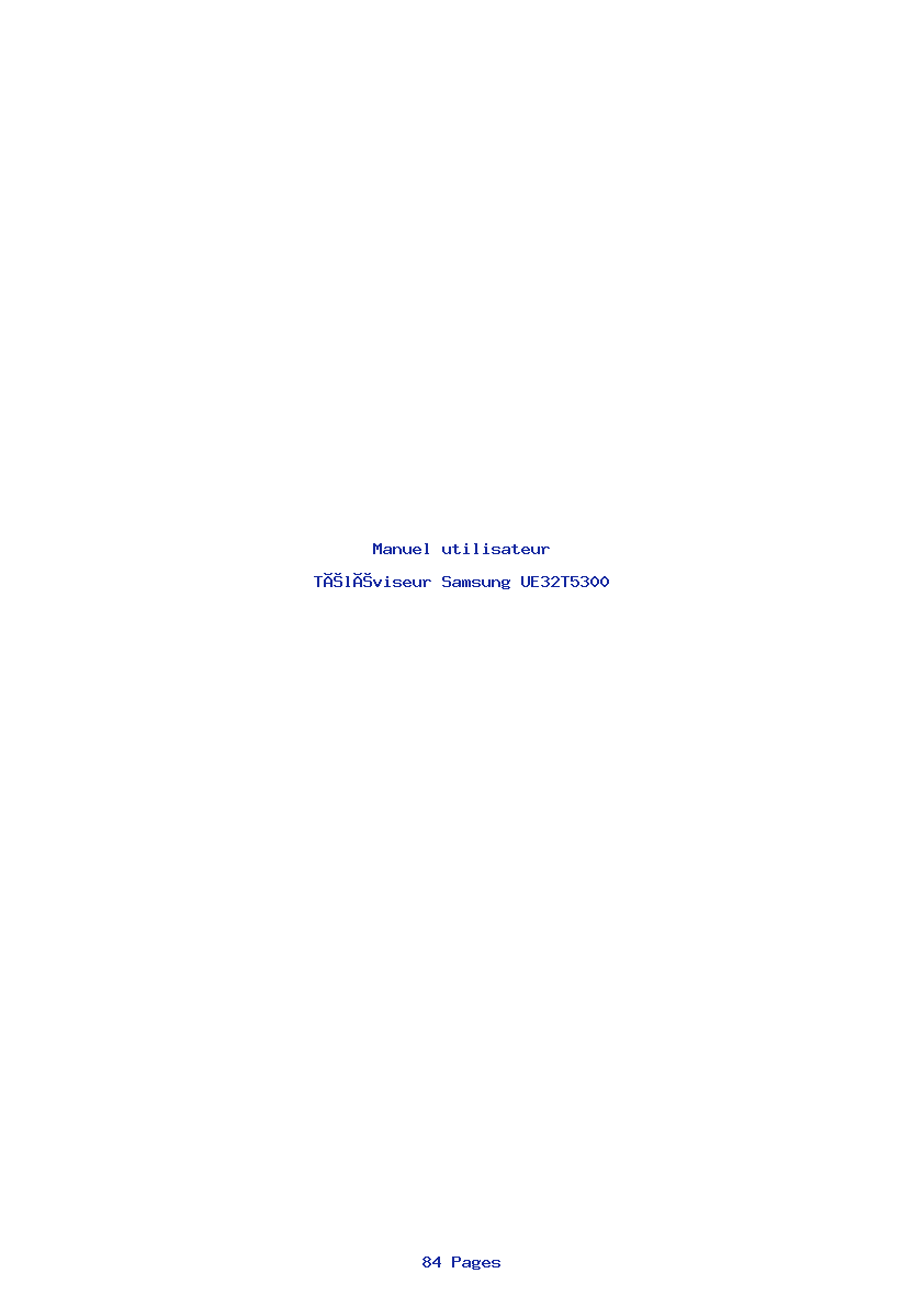 Page 1 de la notice Manuel utilisateur Samsung UE32T5300