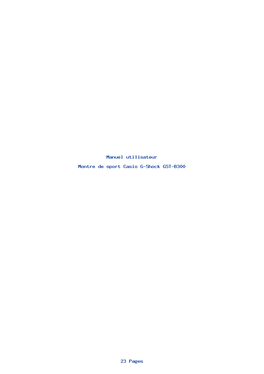 Page 1 de la notice Manuel utilisateur Casio G-Shock GST-B300