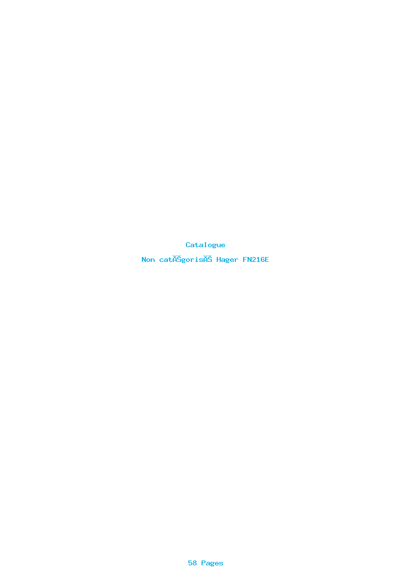 Page 1 de la notice Catalogue Hager FN216E