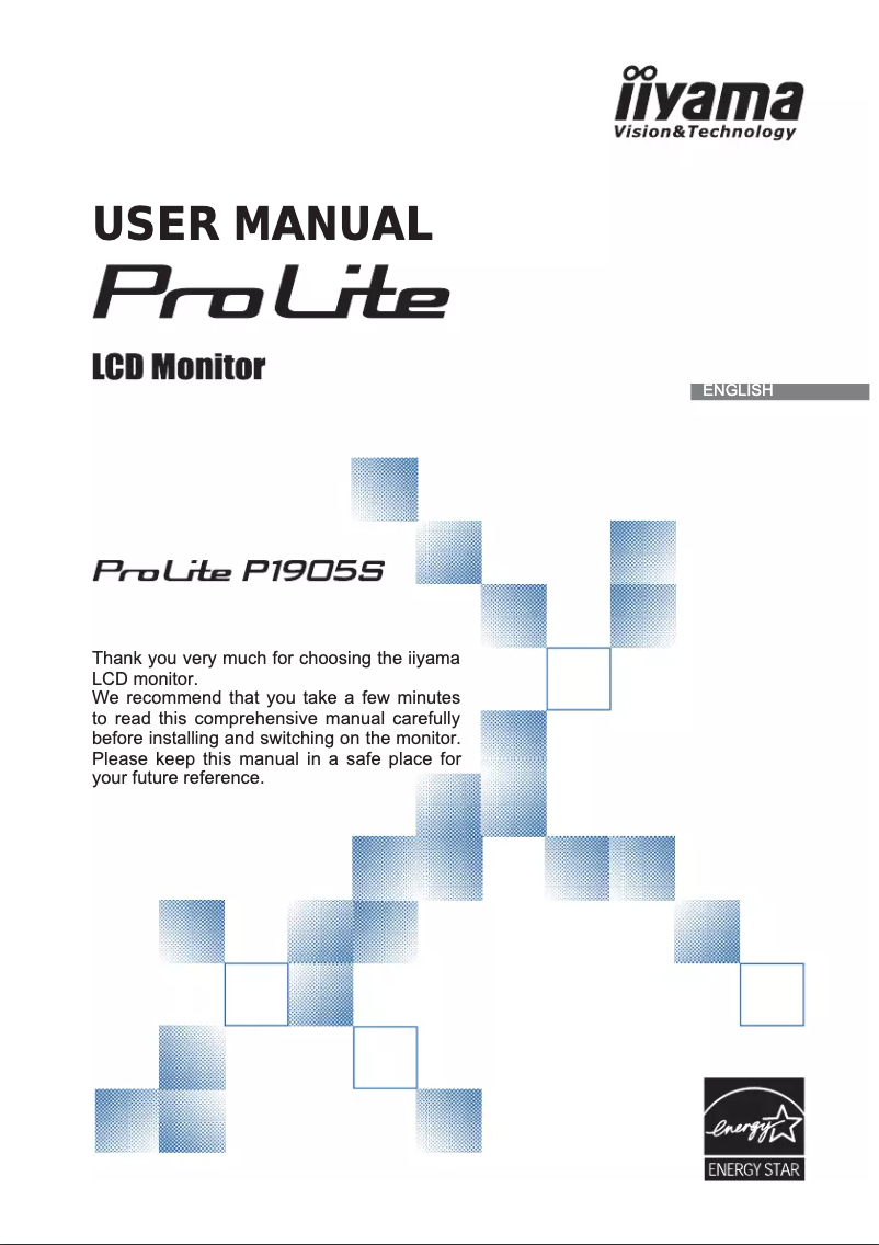 Page 1 de la notice Manuel utilisateur Iiyama ProLite P1905S