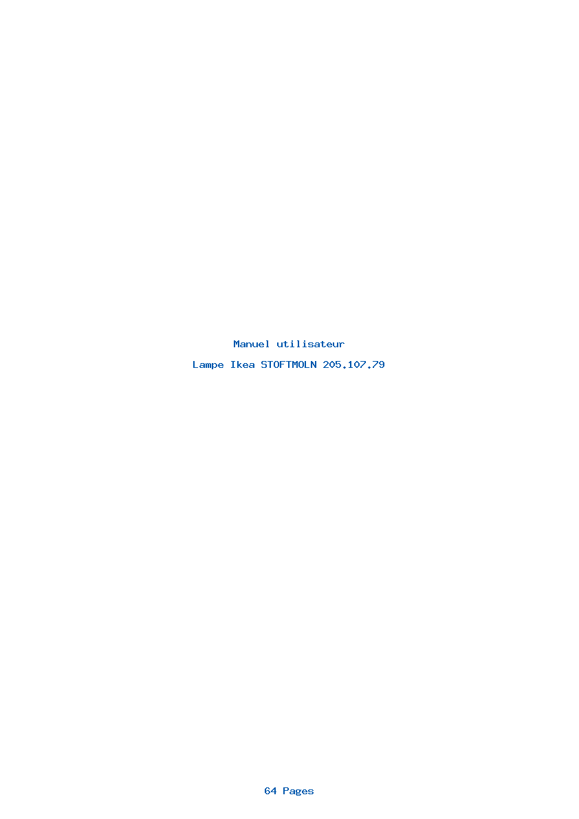 Page 1 de la notice Manuel utilisateur Ikea STOFTMOLN 205.107.79