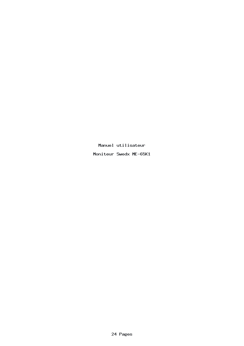 Page 1 de la notice Manuel utilisateur Swedx ME-65K1
