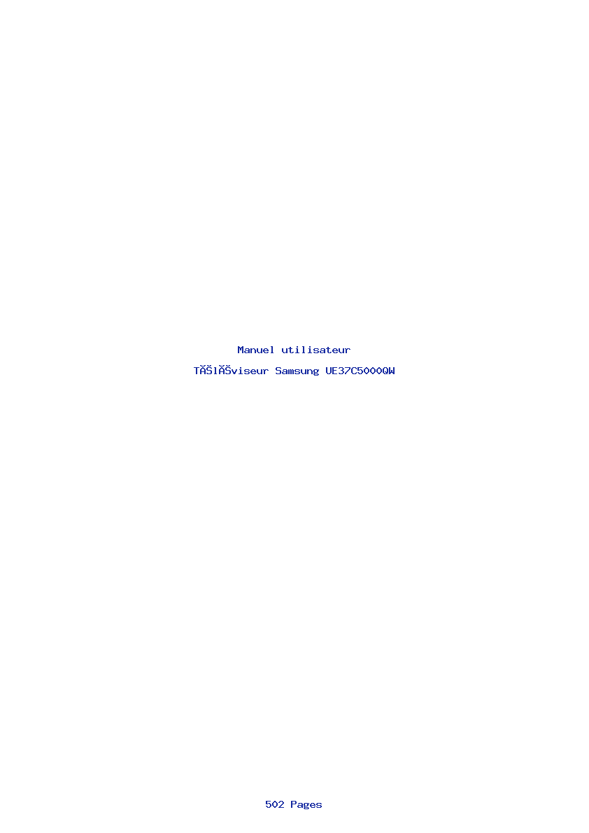 Page 1 de la notice Manuel utilisateur Samsung UE37C5000QW