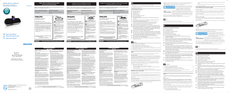 Page 1 de la notice Guide de démarrage rapide Philips DS7580