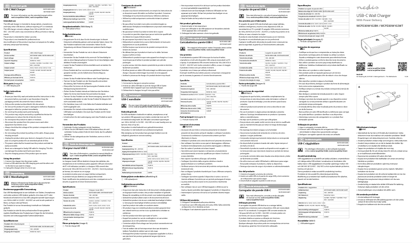 Page 1 de la notice Manuel utilisateur Nedis WCPD30W102WT
