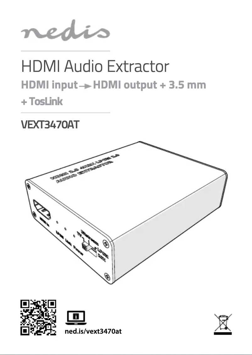 Page 1 de la notice Manuel utilisateur Nedis VEXT3470AT