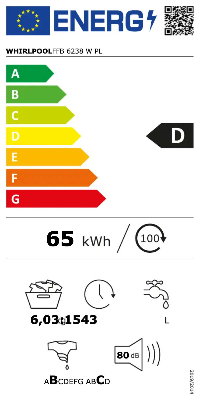 Página 1 del manual Manual de usuario Whirlpool FFB 6238 W PL