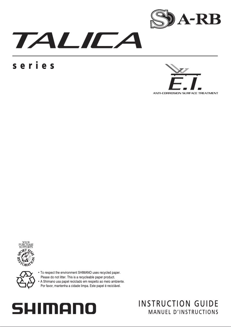 Page 1 of the manual User Manual Shimano Talica 16II