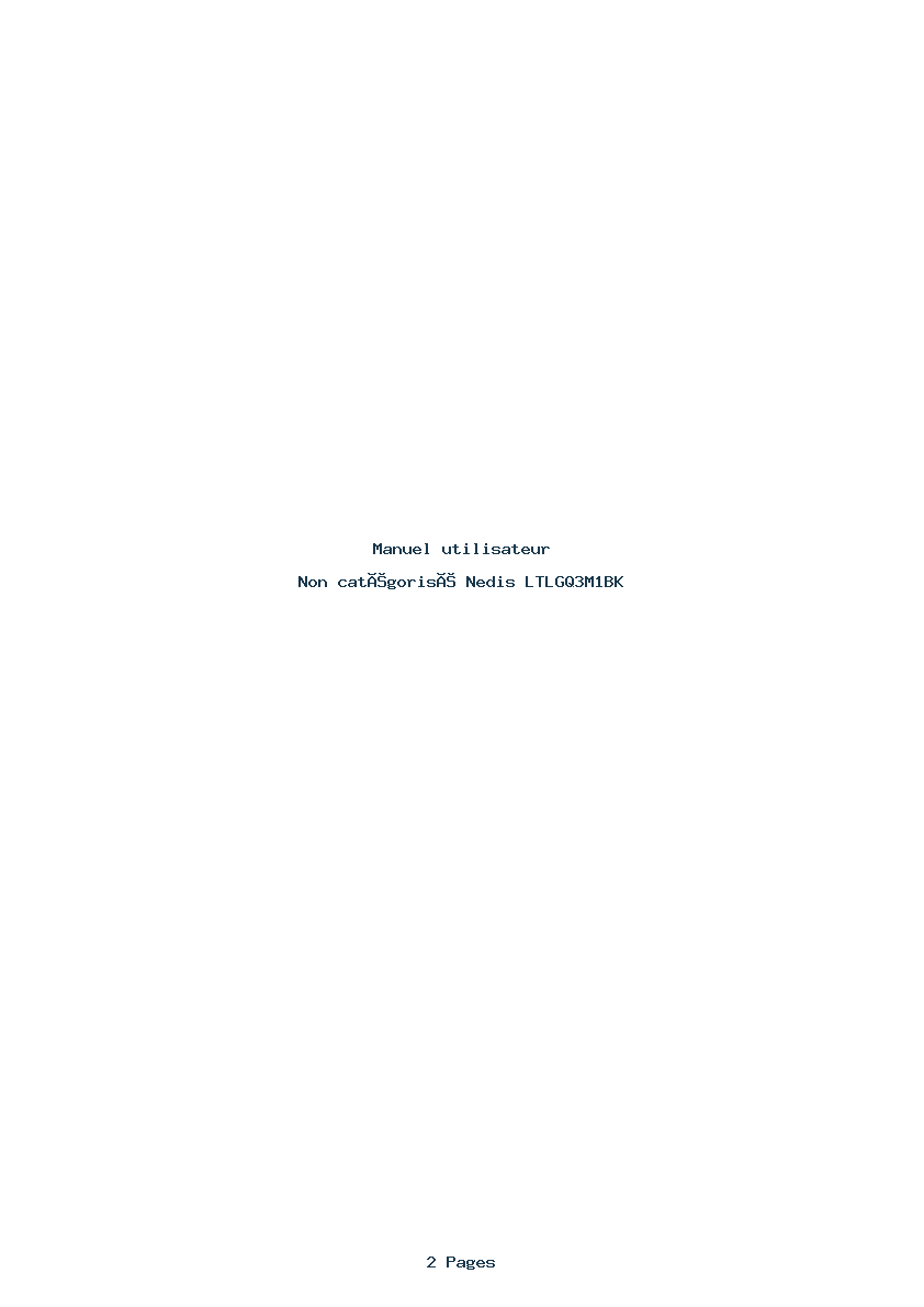Page 1 de la notice Manuel utilisateur Nedis LTLGQ3M1BK