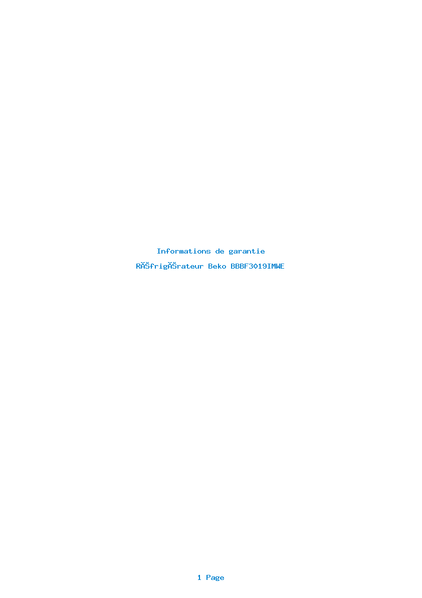 Image de la première page du manuel de l'appareil BBBF3019IMWE