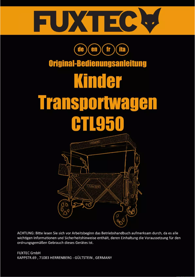 Page 1 de la notice Manuel utilisateur Fuxtec CTL950