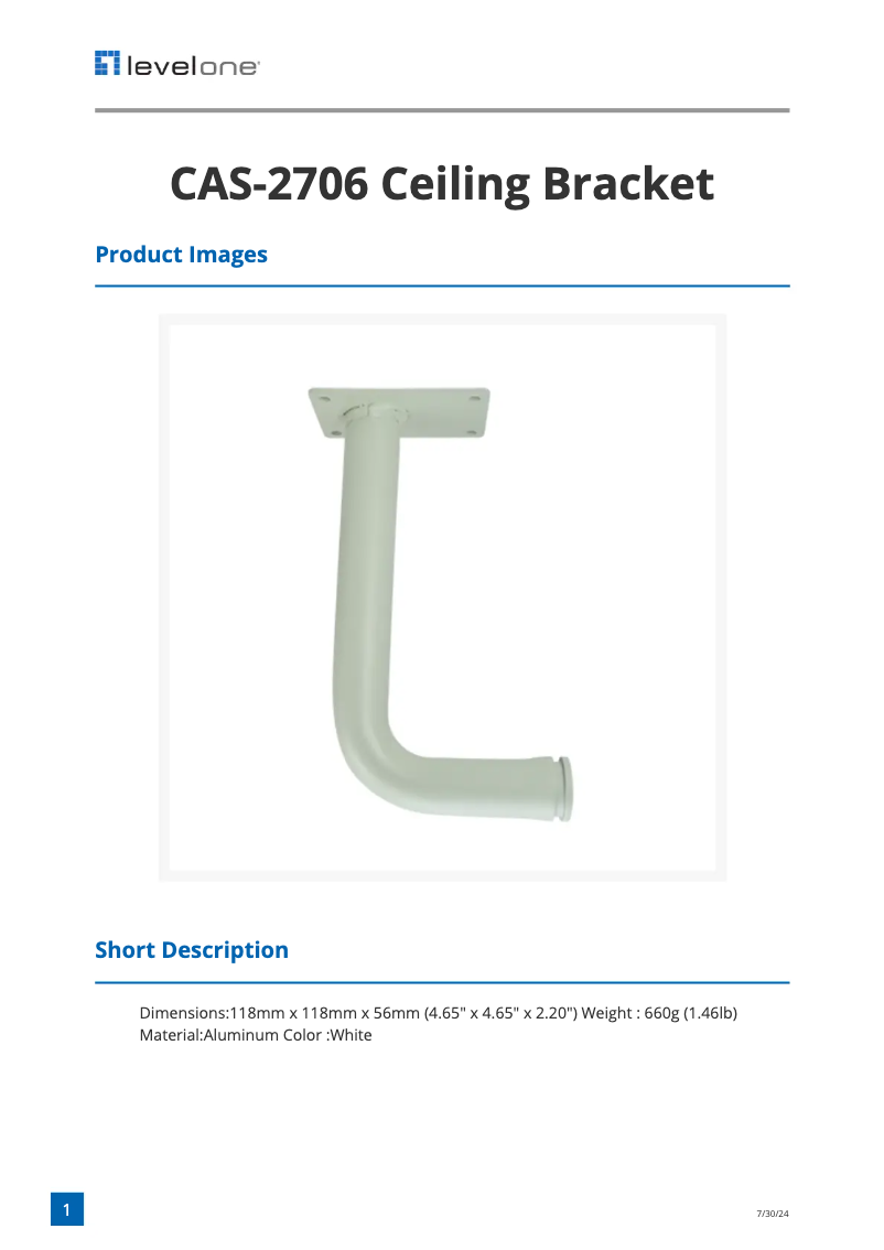Page 1 de la notice Manuel utilisateur LevelOne CAS-2706