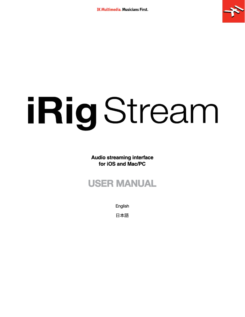 Page 1 de la notice Manuel utilisateur IK Multimedia iRig Stream
