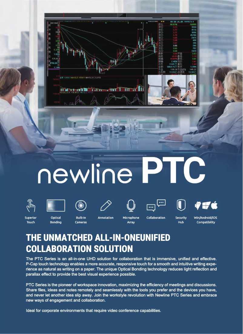 Page 1 de la notice Fiche technique Newline TT-8619PTC