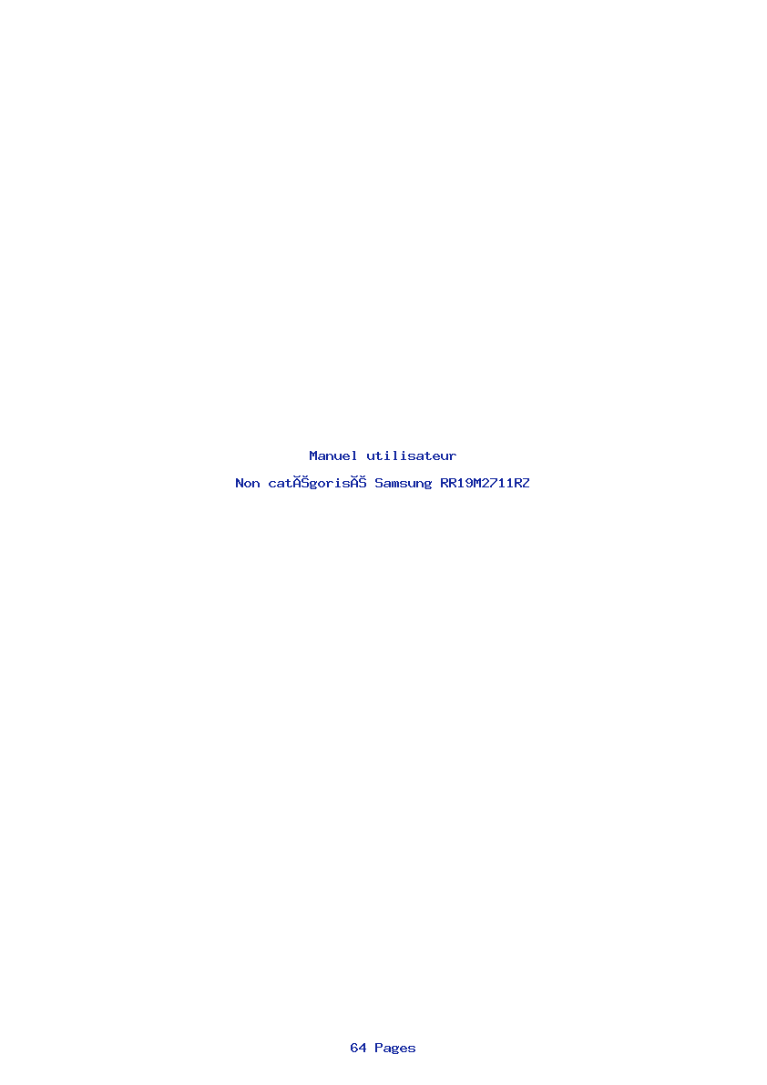 Page 1 de la notice Manuel utilisateur Samsung RR19M2711RZ
