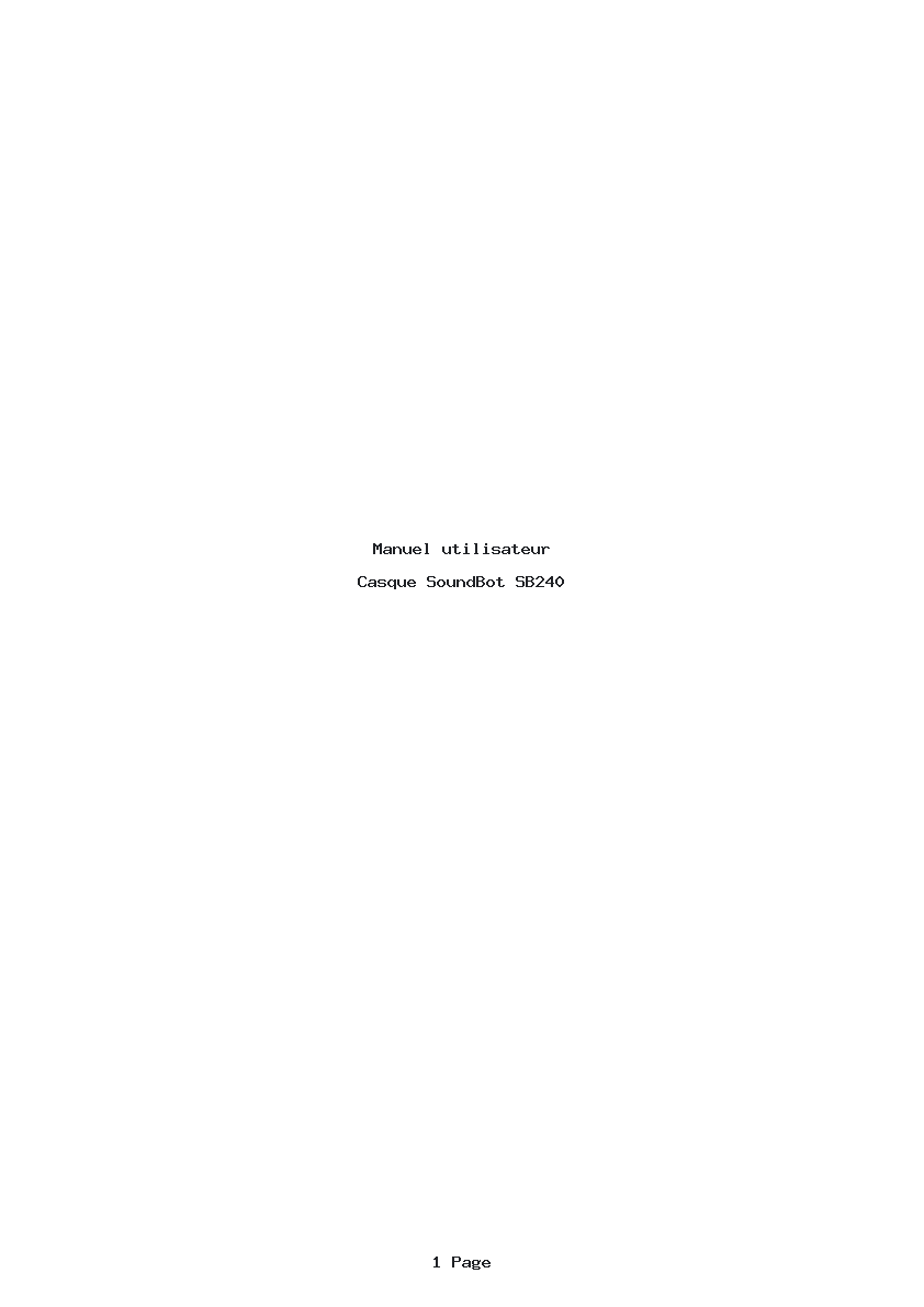 Page 1 de la notice Manuel utilisateur SoundBot SB240