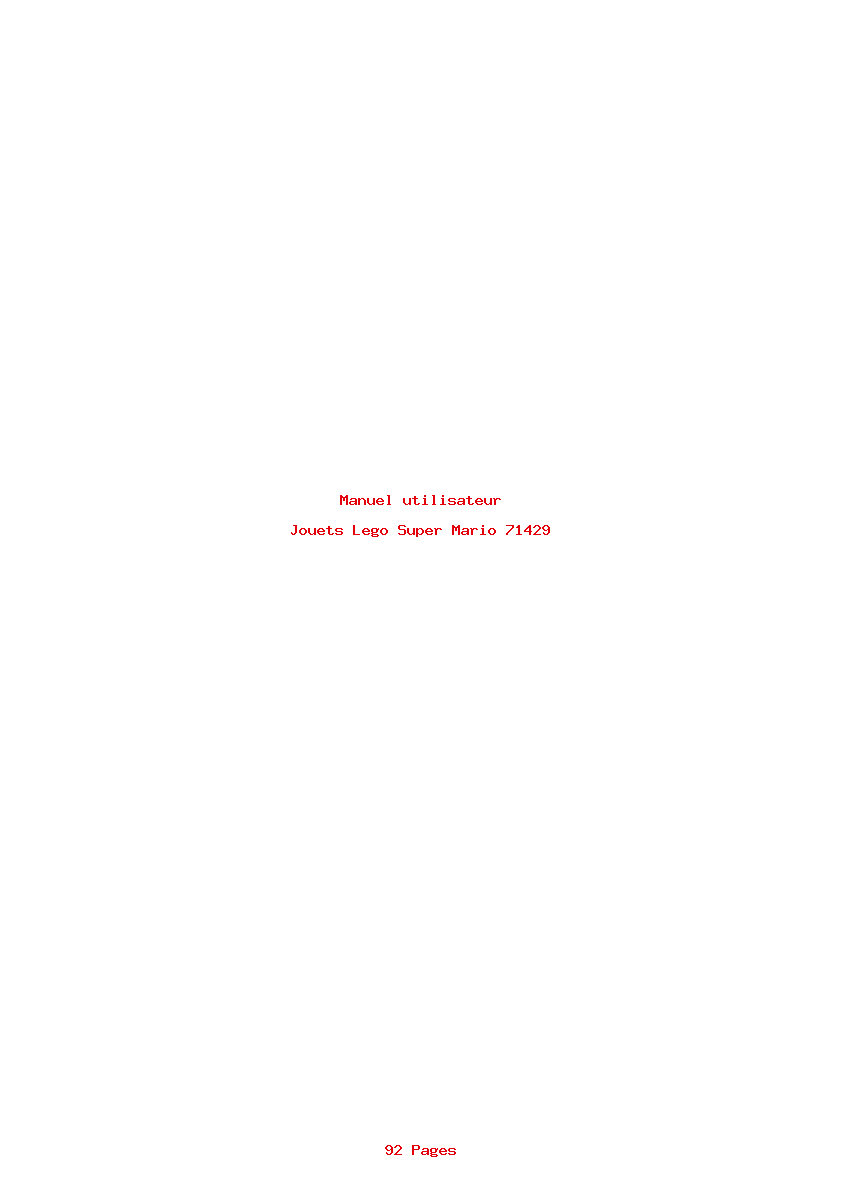 Page 1 de la notice Manuel utilisateur Lego Super Mario 71429