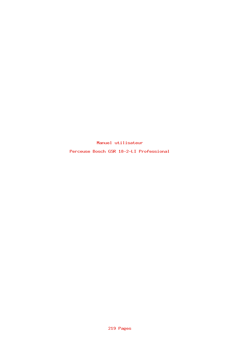 Page 1 de la notice Manuel utilisateur Bosch GSR 18-2-LI Professional