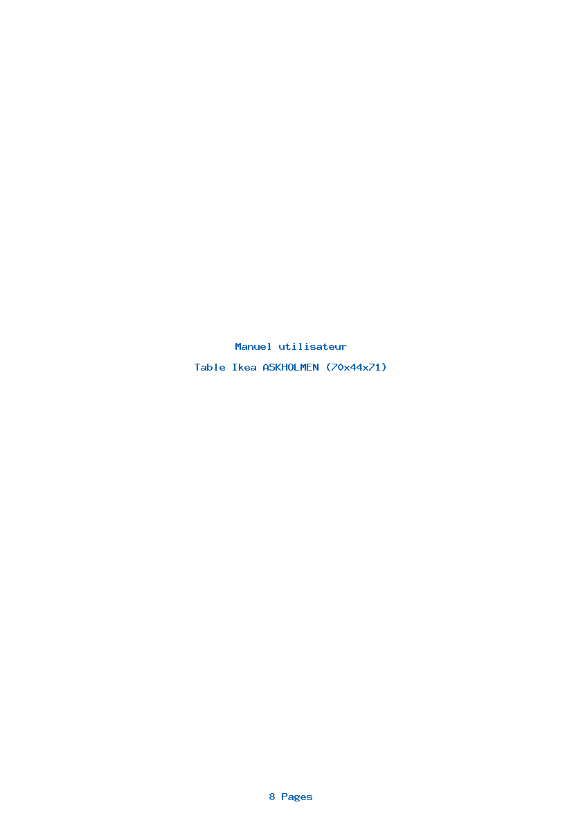 Page 1 de la notice Manuel utilisateur Ikea ASKHOLMEN (70x44x71)