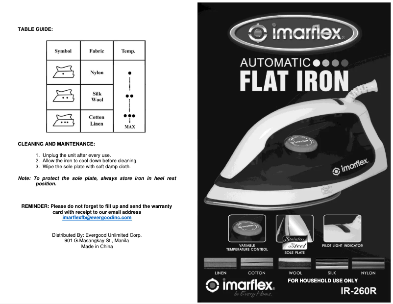 Página 1 del manual Manual de usuario Imarflex IR-260R