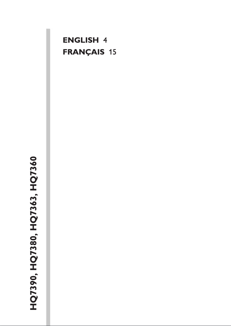 Page 1 de la notice Manuel utilisateur Philips Norelco 7000 Series HQ7363