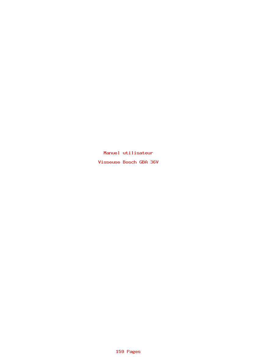 Page 1 de la notice Manuel utilisateur Bosch GBA 36V