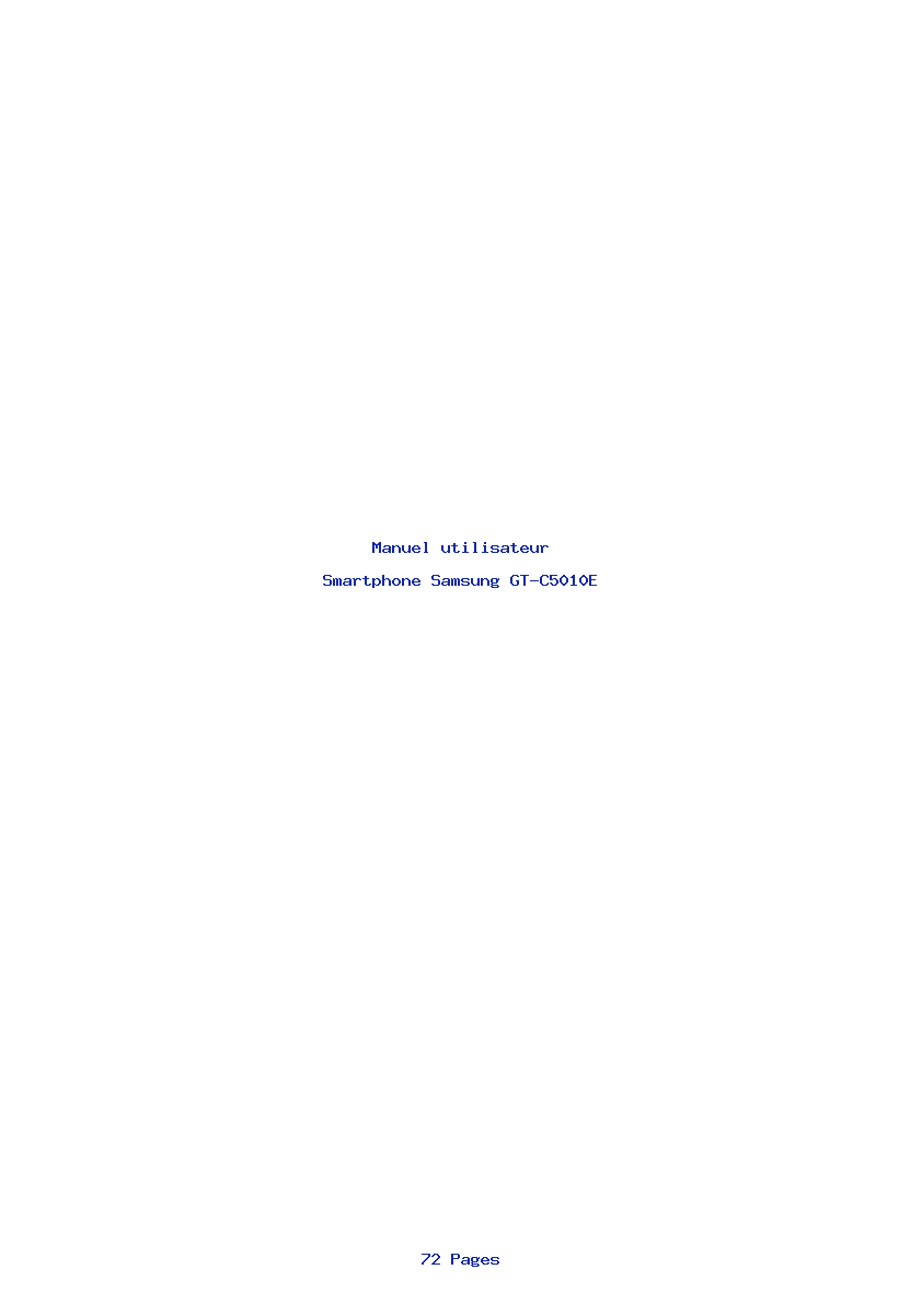 Page 1 de la notice Manuel utilisateur Samsung GT-C5010E