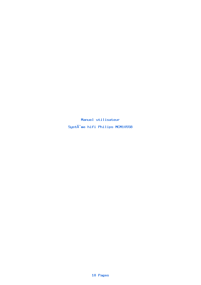 Page 1 de la notice Manuel utilisateur Philips MCM1055B
